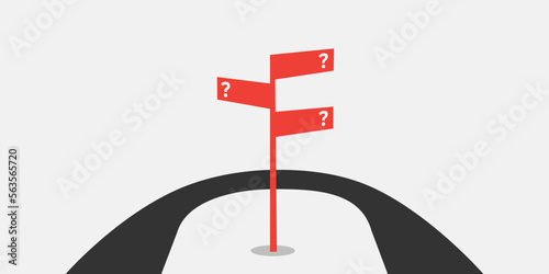 Any Other Choice than Backwards? - Best Business or Carreer Decisions Design Concept with U Turn Road and a Road Sign - Options, What Way to Choose for the Future - Eps10 Vector Illustration