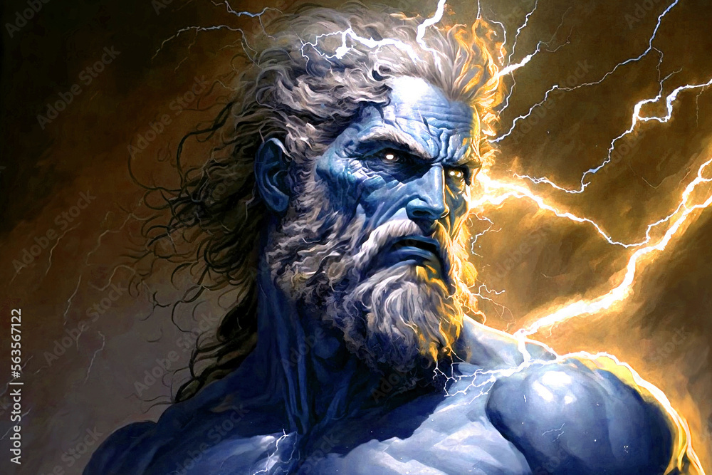 Zeus god of lightnings art screen background