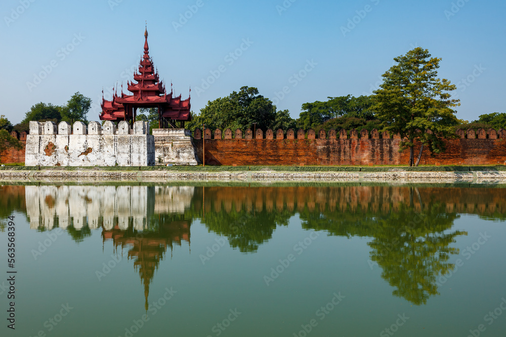 The royal palace of Mandalay in Myanmar