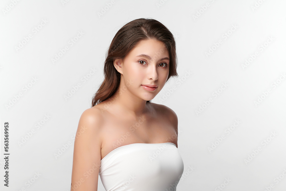 Beautiful young asian woman with clean fresh skin on white background, Face care, Facial treatment, Cosmetology, beauty and spa, Asian women portrait. Beautiful young asian woman with clean fresh skin on white background, Face care, Facial treatment, Cosmetology, beauty and spa, Asian women portrait.