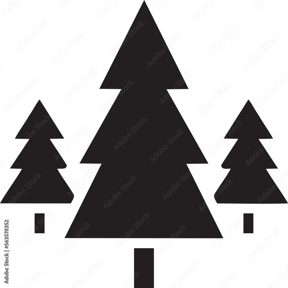 tree icon symbol image vector, illustration of the tree botany in black image