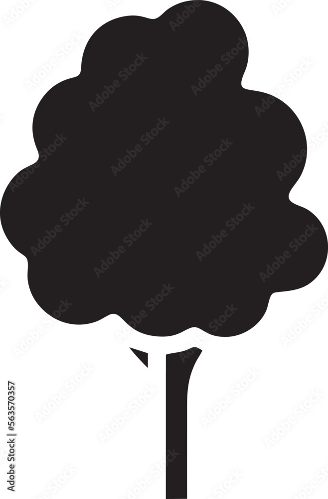 tree icon symbol image vector, illustration of the tree botany in black image