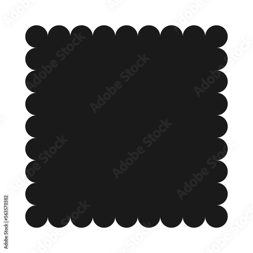 Scallop Edge Square Silhouette Shape Icon
