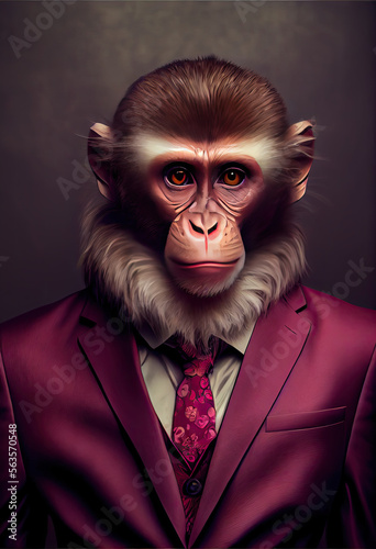 An elegant monkey from Wall Street in suit © Alfred