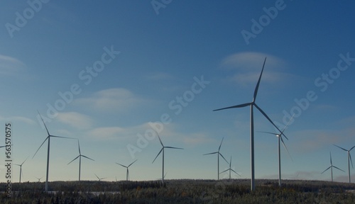 Eco power. Wind turbines generating electricity