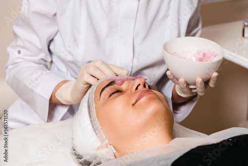 Skin care clinic procedures for facial skin elasticity