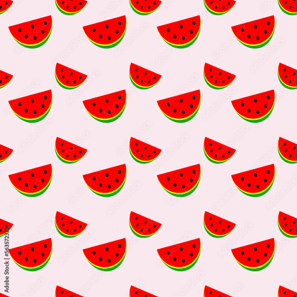 Seamless pattern with watermelons. Design for fabric, paper, website