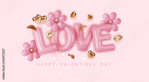 Love design for Valentines Day greeting card. Typography design for print cards, banner, poster.