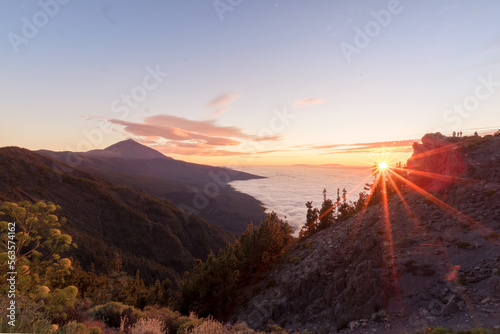 Atardecer en el parque nacional del Teide