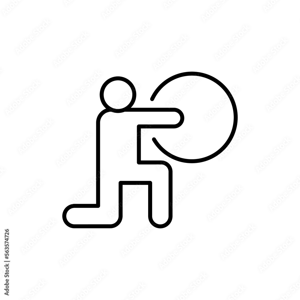 Exercise fitness color line icon. Person squats with ball. Exercise fitness color line icon. Person squats with ball.