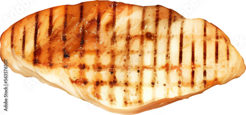 Grilled Chicken Breast Steak Detailed Hand Drawn Illustration Vector Isolated