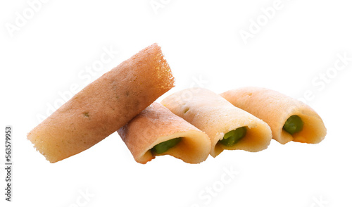 Photography Pancake Rolls Stuffed with Pandan and Vanilla Custard Tokyo Sweets isolated tr