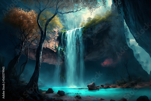 Magical Waterfall  Generative AI