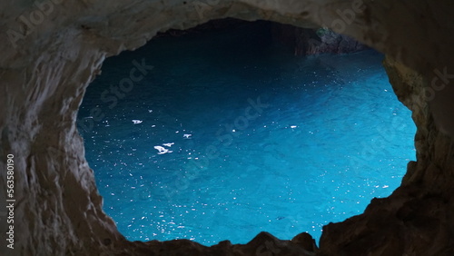 The grottos in Rosh Hanikra in Israel in the month of January