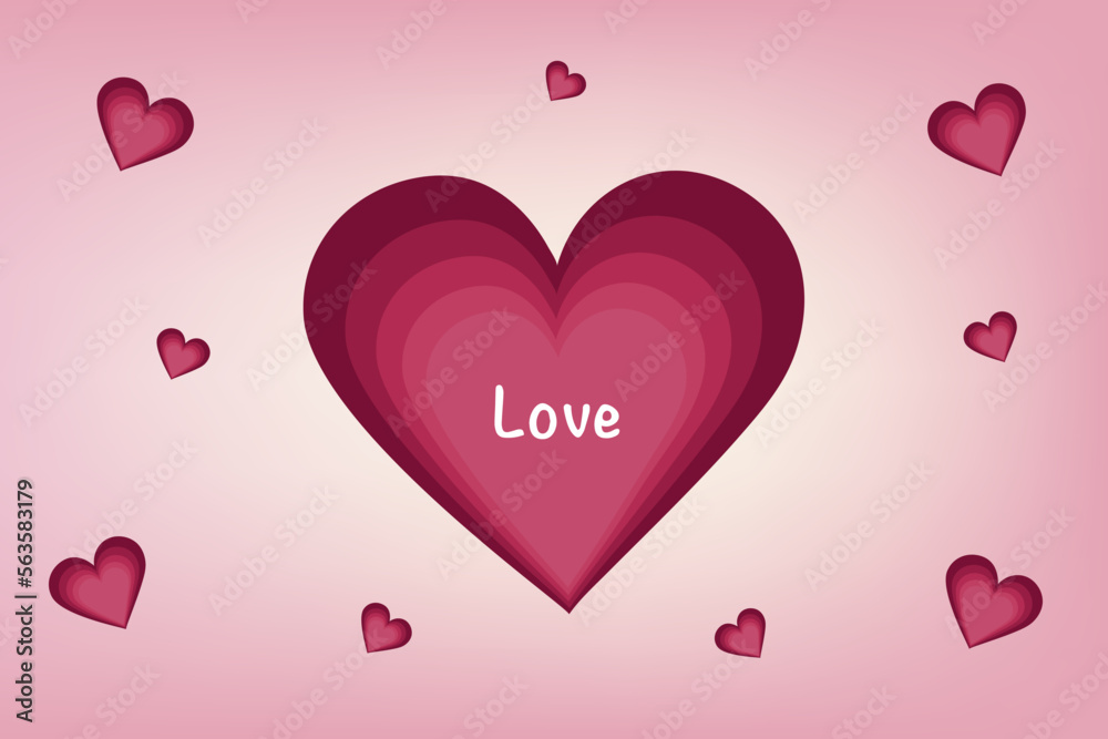 A heart, a symbol of love and Valentine s Day. Pink heart icon isolated on pink background. Vector illustration.