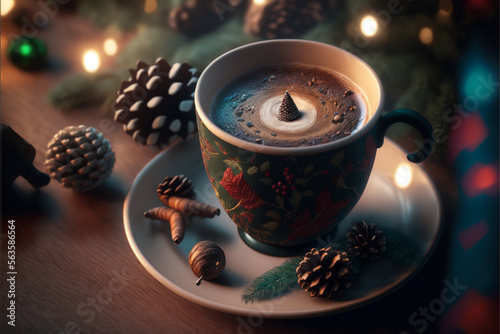 Fotografering Christmas coffee AI generator