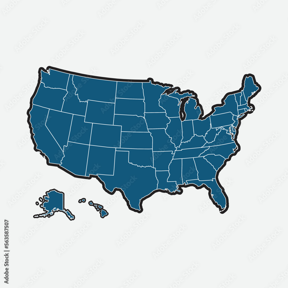 Free blue vector united states of america map background