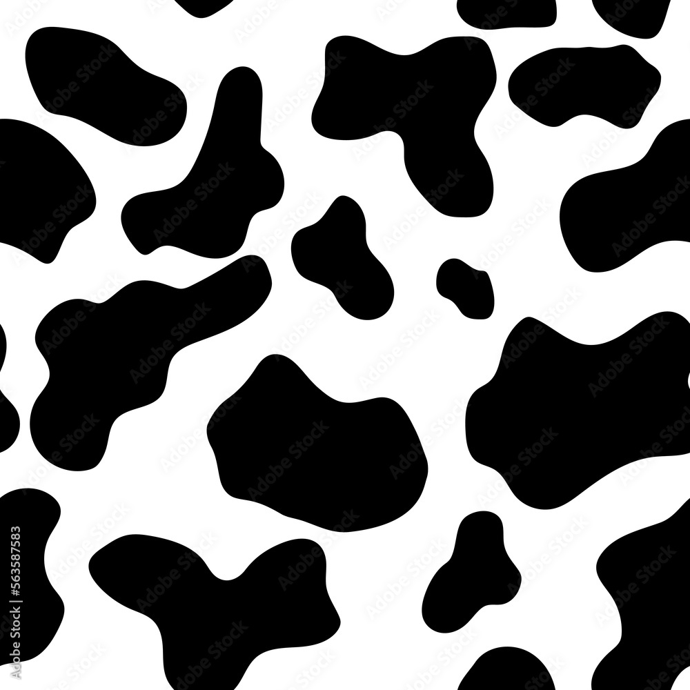 Seamless pattern of cow fur skin. Monochrome Vector illustration Seamless pattern of cow fur skin. Monochrome Vector illustration