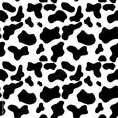 Seamless pattern of cow fur spots. Vector illustration