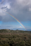 Beautiful rainbow in north corfu island Greece