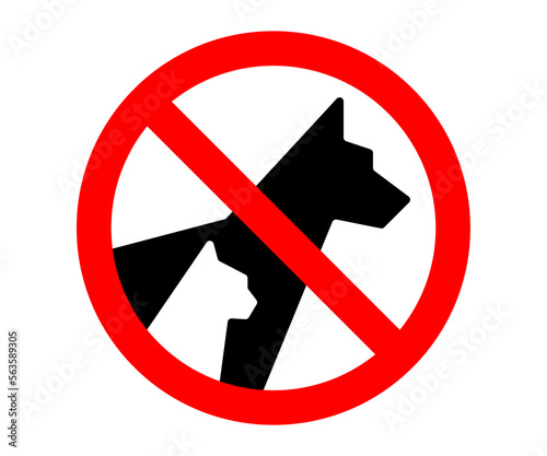 Forbidden sign entry with animals. No Dog allowed icon. Vector illustration.
