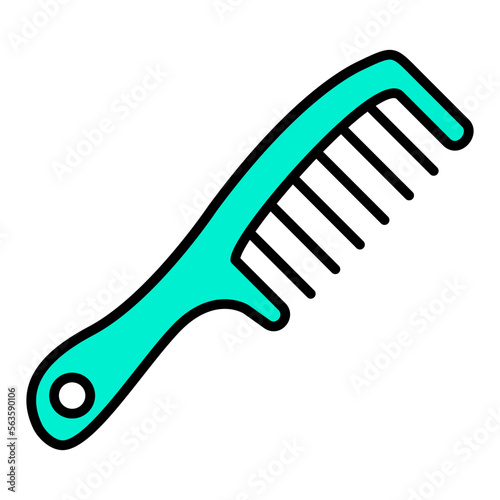Hair Comb Filled Line Icon