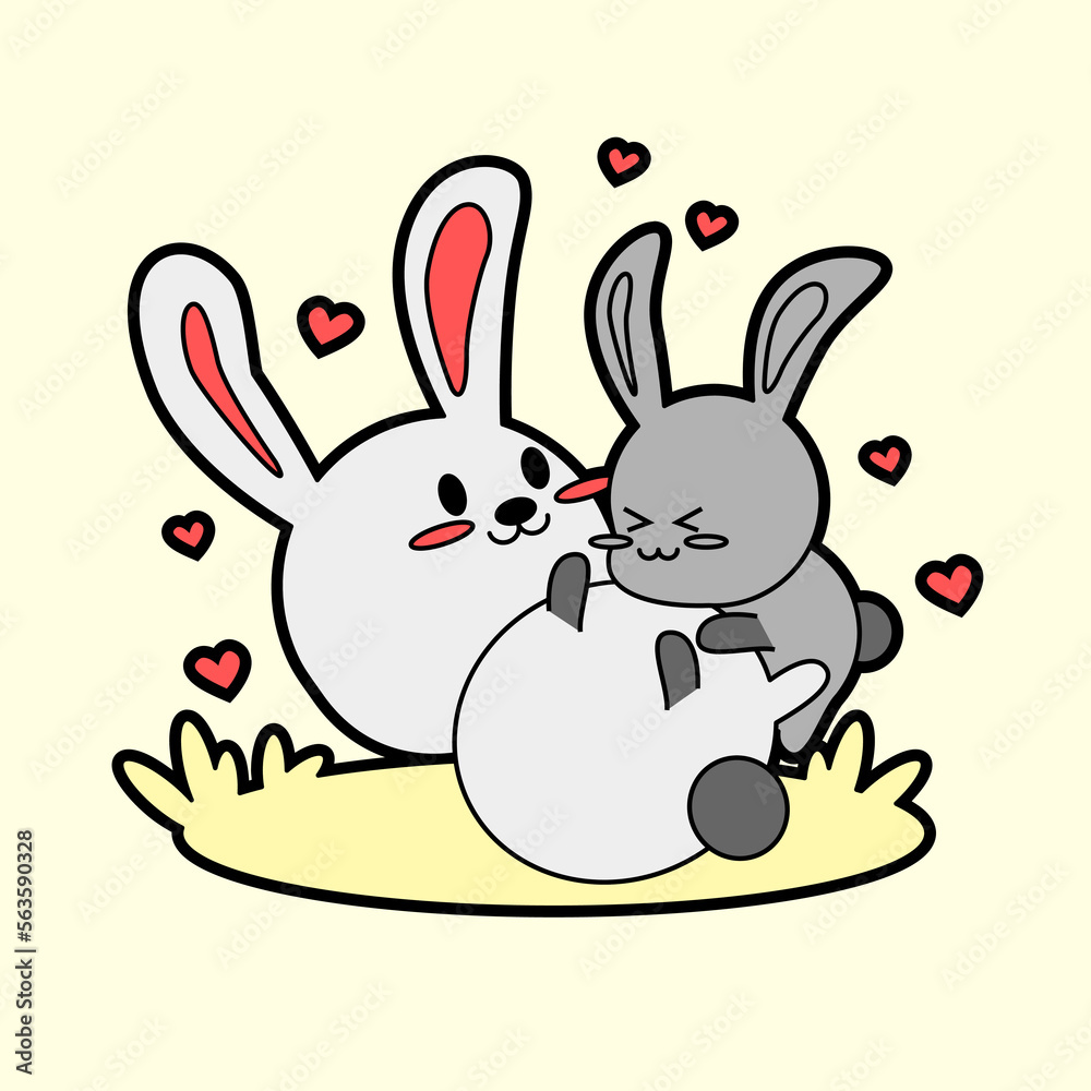 Fototapeta premium kawaii cartoon bunny sticker 