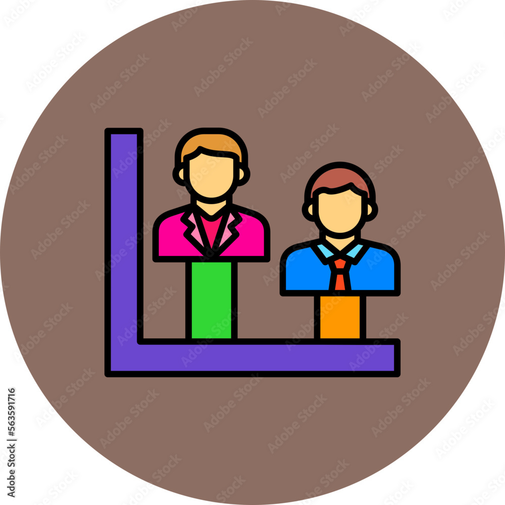 Bar Chart Multicolor Circle Filled Line Icon Bar Chart Multicolor Circle Filled Line Icon