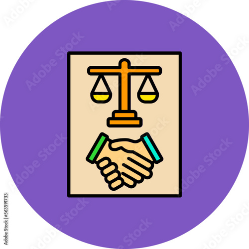 Law Multicolor Circle Filled Line Icon