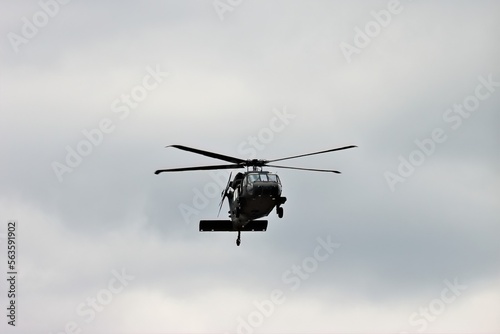 Army Black Hawk Helicopter in flight