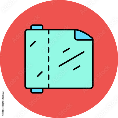 Plastic Wrap Multicolor Circle Filled Line Icon