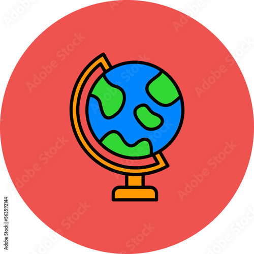 Globe Multicolor Circle Filled Line Icon