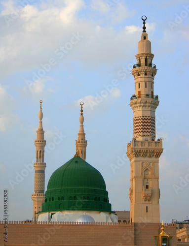 Green Dome and Prophet Mosque in Medina, Saudi Arabia