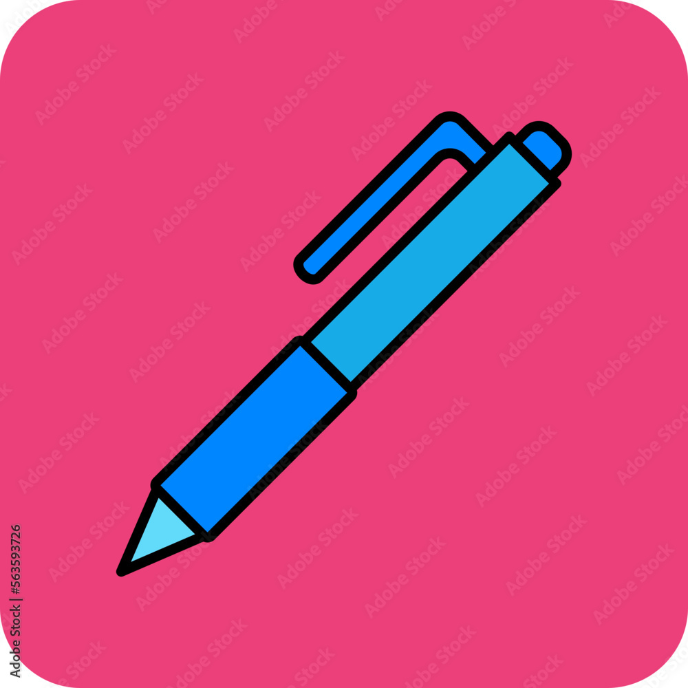 Fototapeta premium Pen Multicolor Round Corner Filled Line Icon