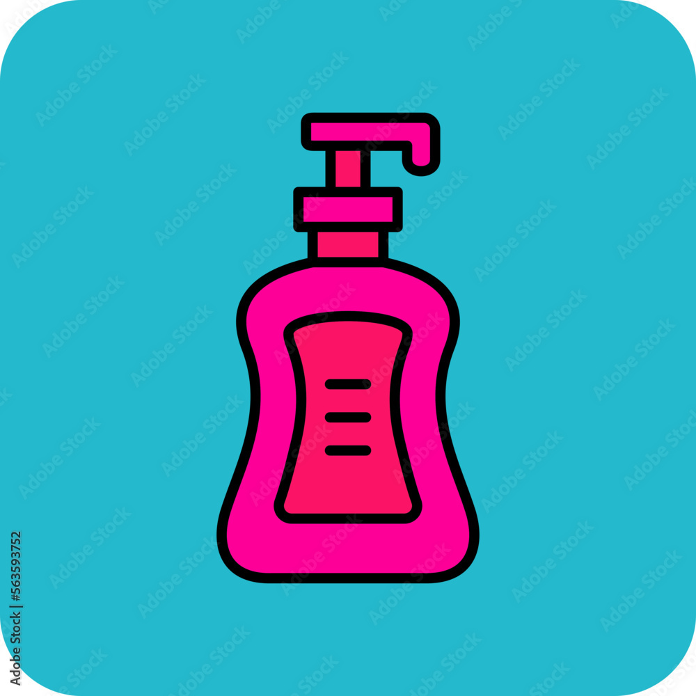 Fototapeta premium Shampoo Bottle Multicolor Round Corner Filled Line Icon
