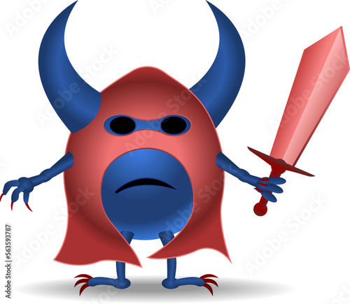 The first of the four horsemen of the apocalypse. Virus Knight cartoon character. Coronavirus vector COVID-19 illustration.