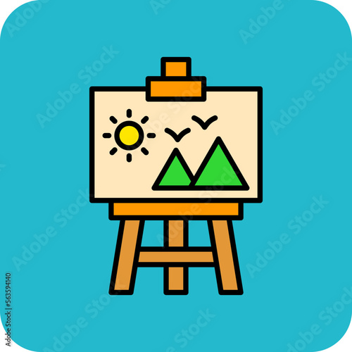 Canvas Multicolor Round Corner Filled Line Icon