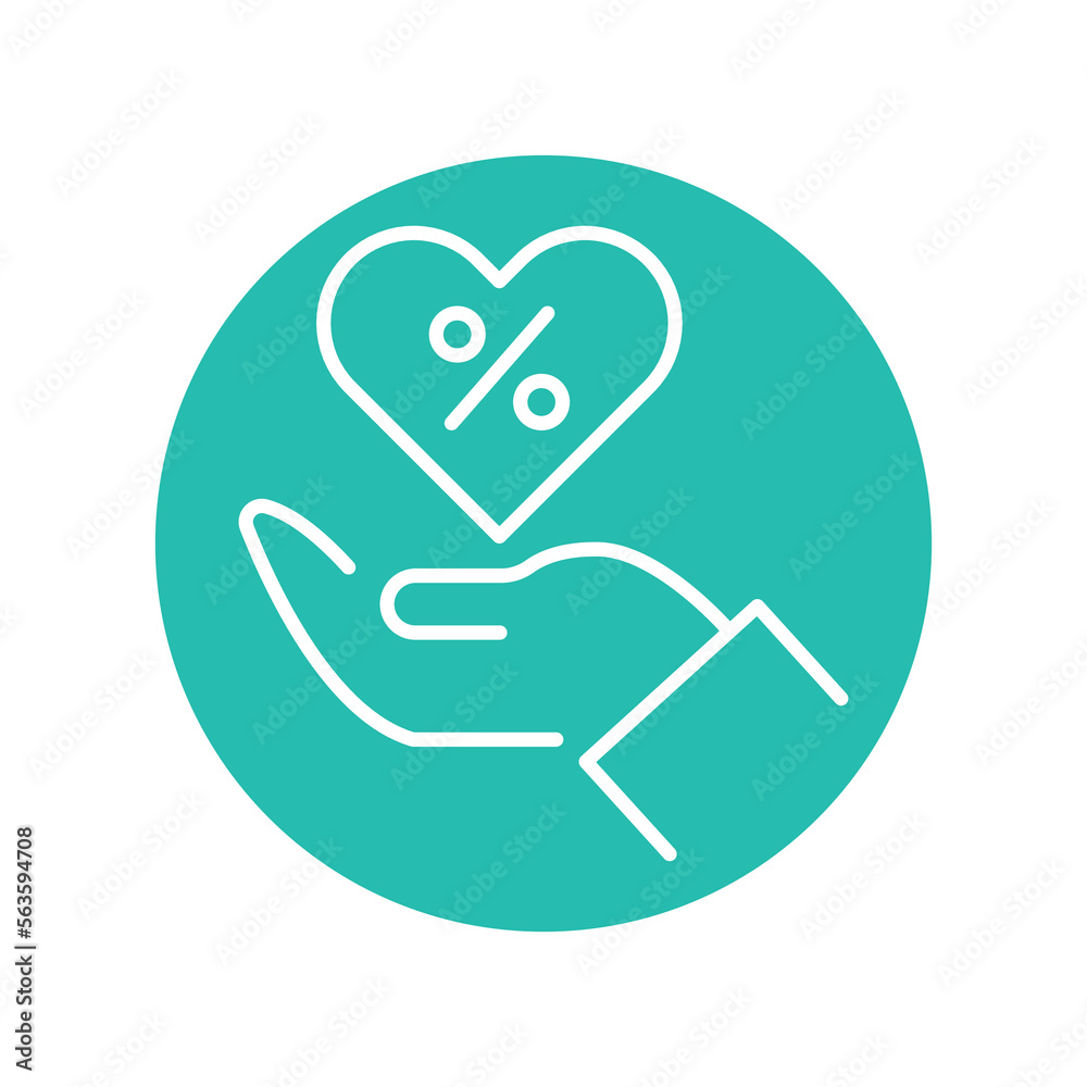 Donate interest line icon. Business crowdfunding