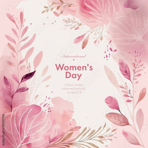 Frame decorated with flowers, tulips for women's day on March 8