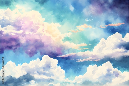 watercolor clouds in the sky wallpaper