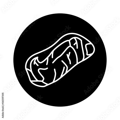 Beef striploin color line icon. Cutting meat.