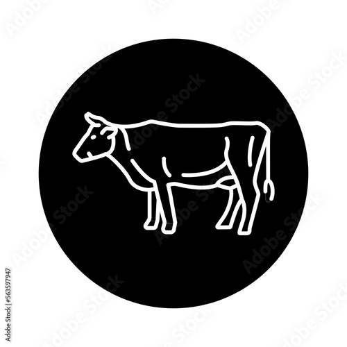 Cow animal color line icon. Pictogram for web page