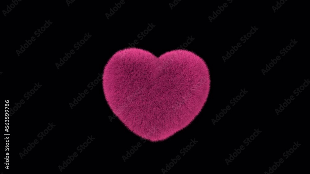 Fuzzy Hairy Pink Heart Tumbling In To Camera Fuzzy Hairy Pink Heart Tumbling In To Camera