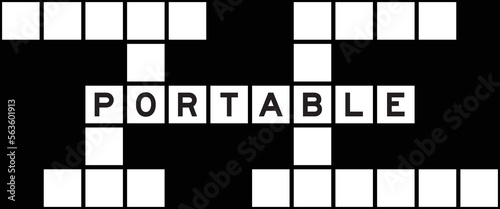 Alphabet letter in word portable on crossword puzzle background