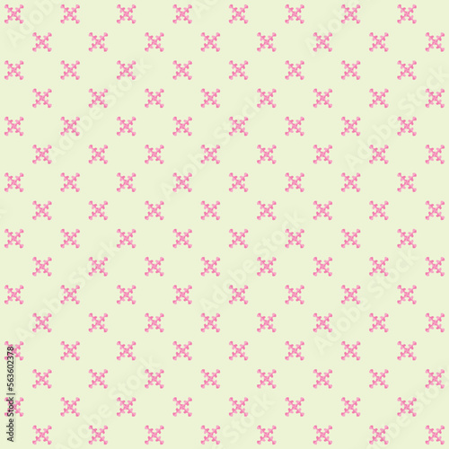 Seamless pattern pink dot Abstract vector illustration on yellow background fabric pattern design wallpaper.