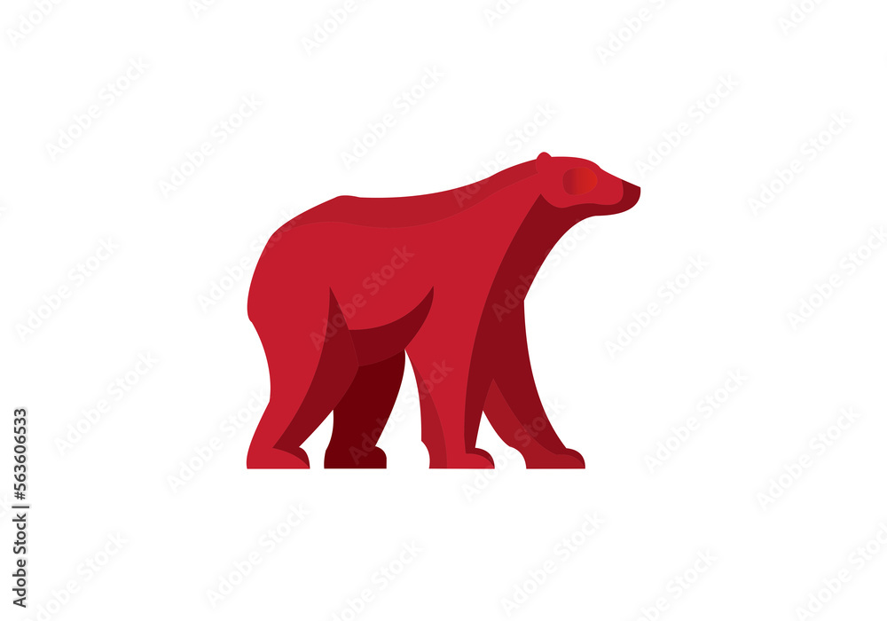 Obraz premium Bear logo template design abstract icon isolated white background