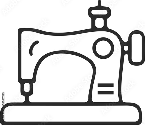 Sewing icon, sewing machine icon black vector