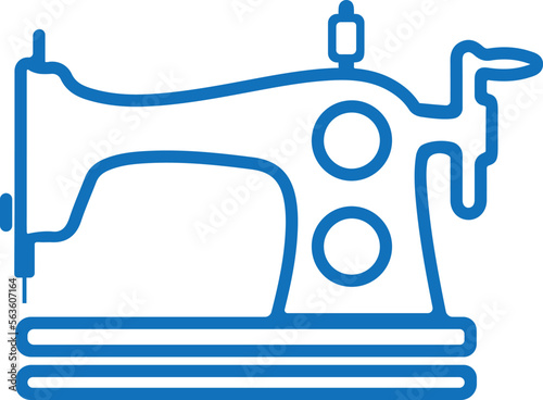 Sewing icon, sewing machine icon blue vector