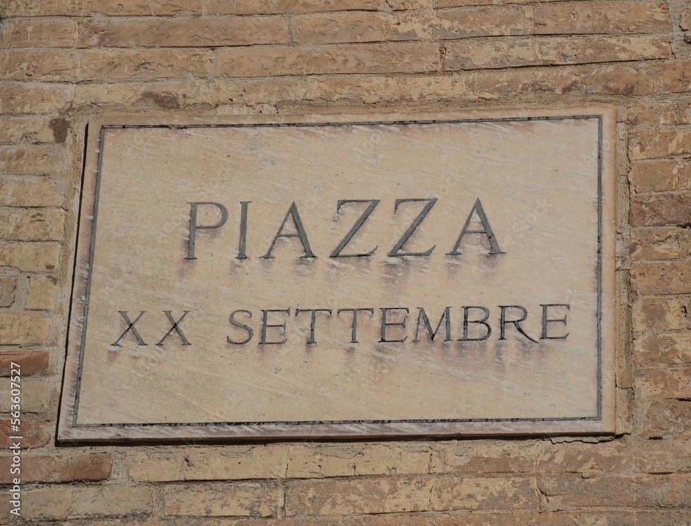 Italy: Road signal ( September, Twenty Square). Italy: Road signal ( September, Twenty Square).