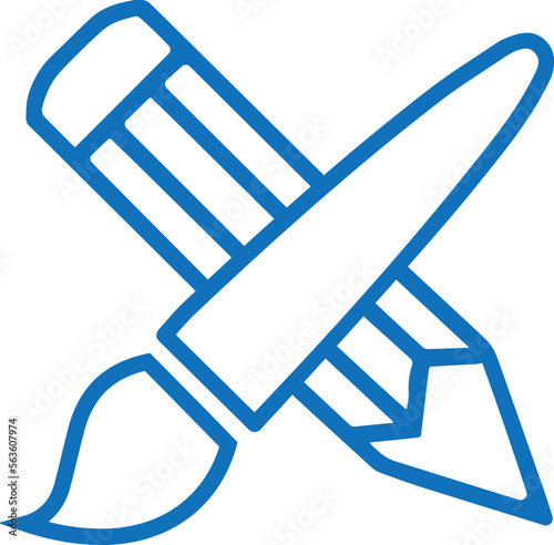 Art tool icon, drawing tool line icon blue vector